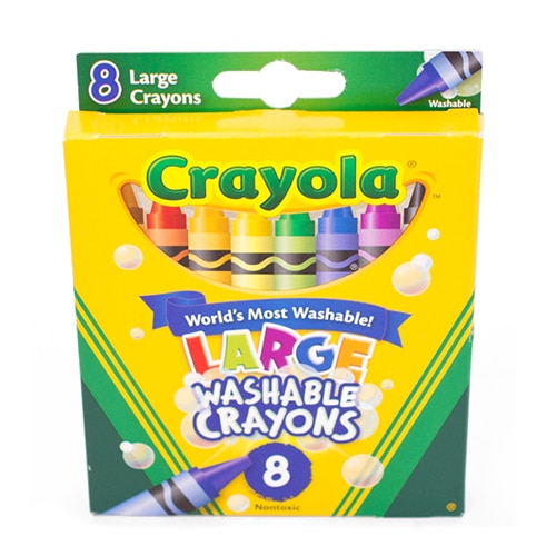 Crayola, Washable, Large, Crayons, 8 Color, Box